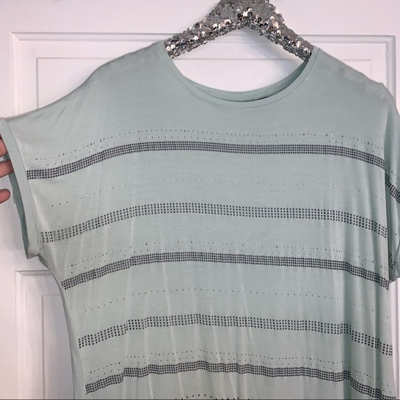 Apt. 9 Mint Striped Tee - Picture 2 of 5